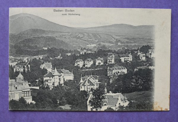 Ansichtskarte AK Baden Baden 1907 vom Hebelweg Wohnhäuser